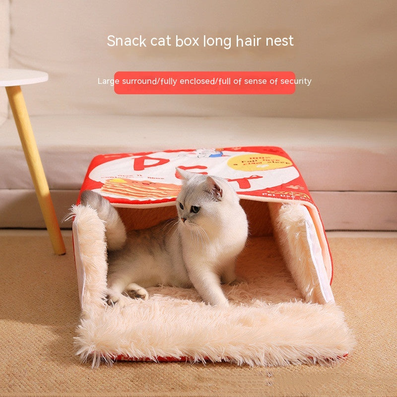 Fully Enclosed Snack Box-shaped Cat Nest