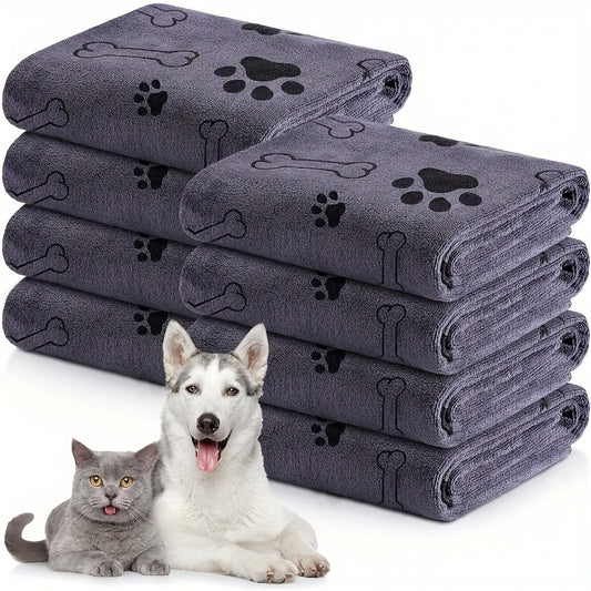 Microfiber Pet Towel for Dogs - Super Absorbent, Quick Dry, 60.96x101.6 cm, Soft & Durable with Paw Print Design