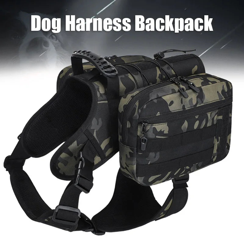 Tactical Dog Harness Backpack - For Medium to Large Dogs