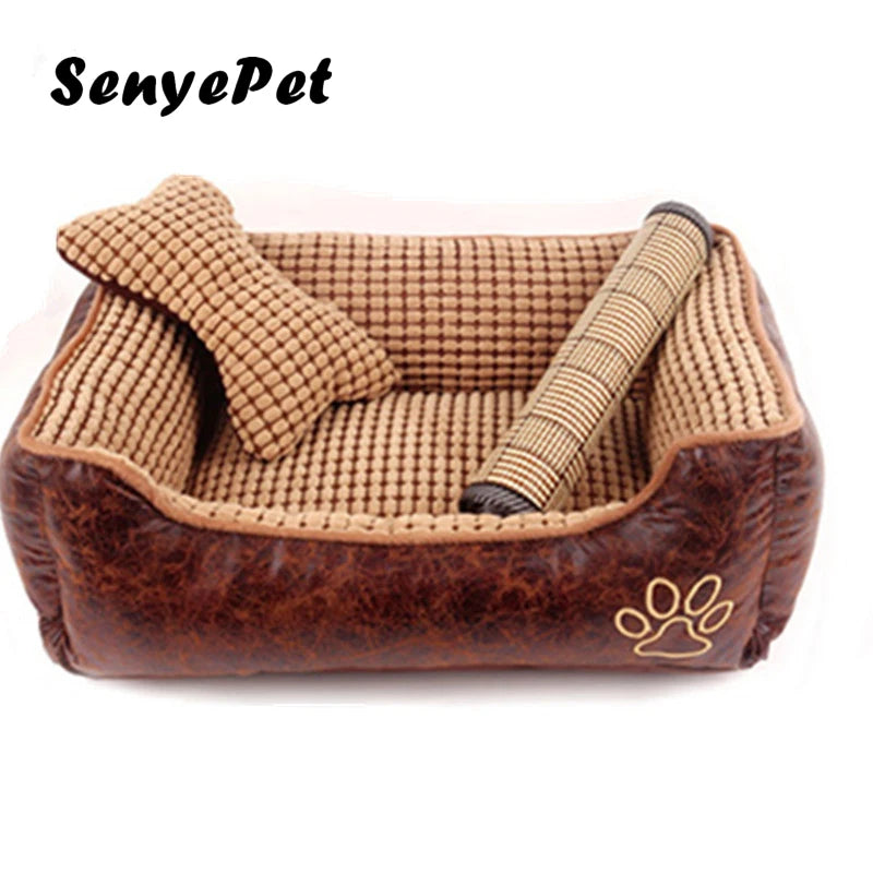 Soft Pet Dog Bed Basket – High-Quality Fabrics for Dogs & Cats