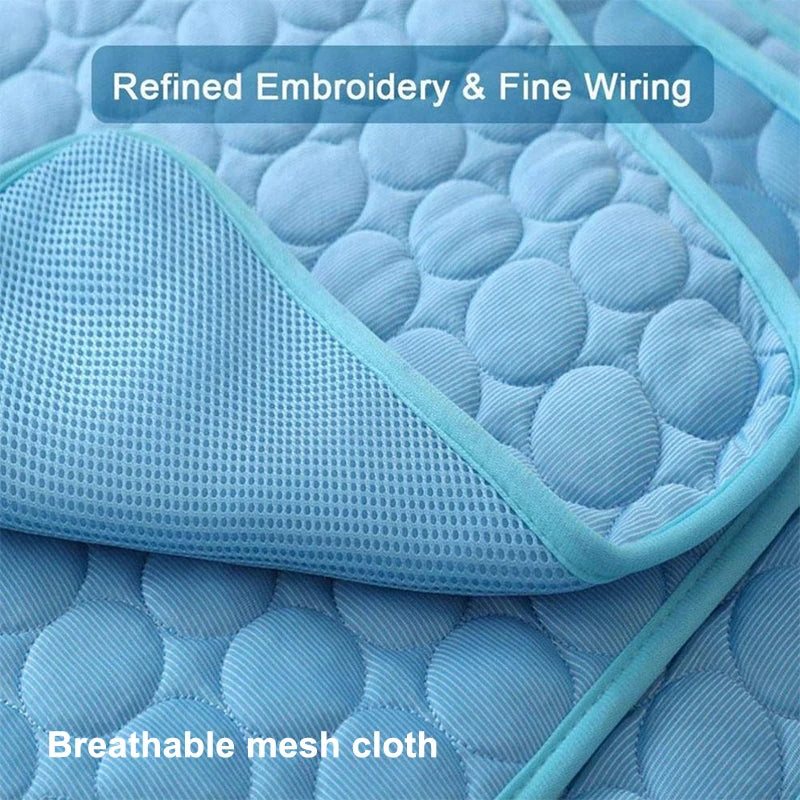 Cooling Summer Pet Mat Washable Breathable Pet Bed for Small Medium Large Dogs and Cats Ideal for Sofa and Car Travel