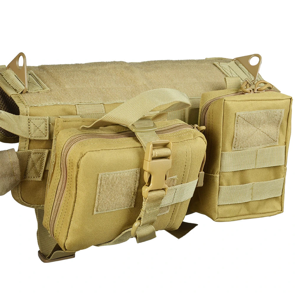 K9 Tactical Dog Harness Vest with MOLLE and Optional Pouches