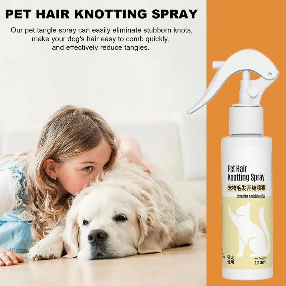 Anti-Static Pet Detangling Spray 120ml Leave-in Dematting Conditioner for Pet Grooming Free Brushing Mist Wash