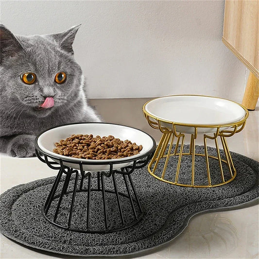 Elevated Cat Lift Bowl with Metal Stand – Pet Food and Snack Feeder for Kittens and Puppies Dog Supplies Accessories