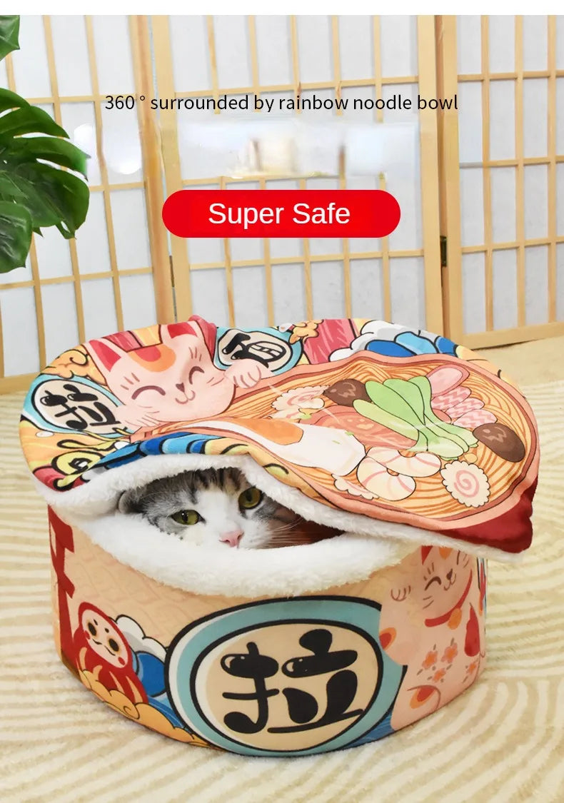 Instant Noodle Cat House - Cute and Comfortable Detachable Cat Sofa Bed, Soft Pet Nest