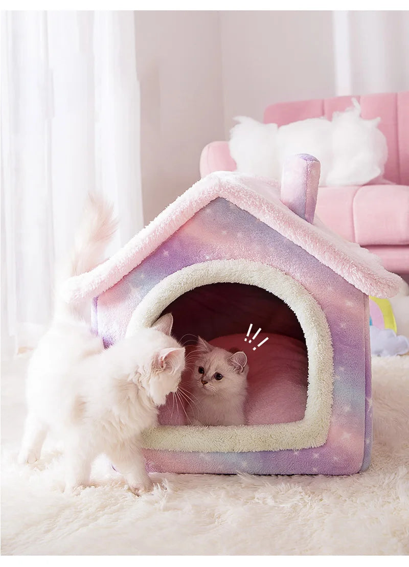 Cozy Cotton Pet Bed with Removable Cover - Fleece and High-Rebound Sponge Dog Sofa for Small to Large Dogs