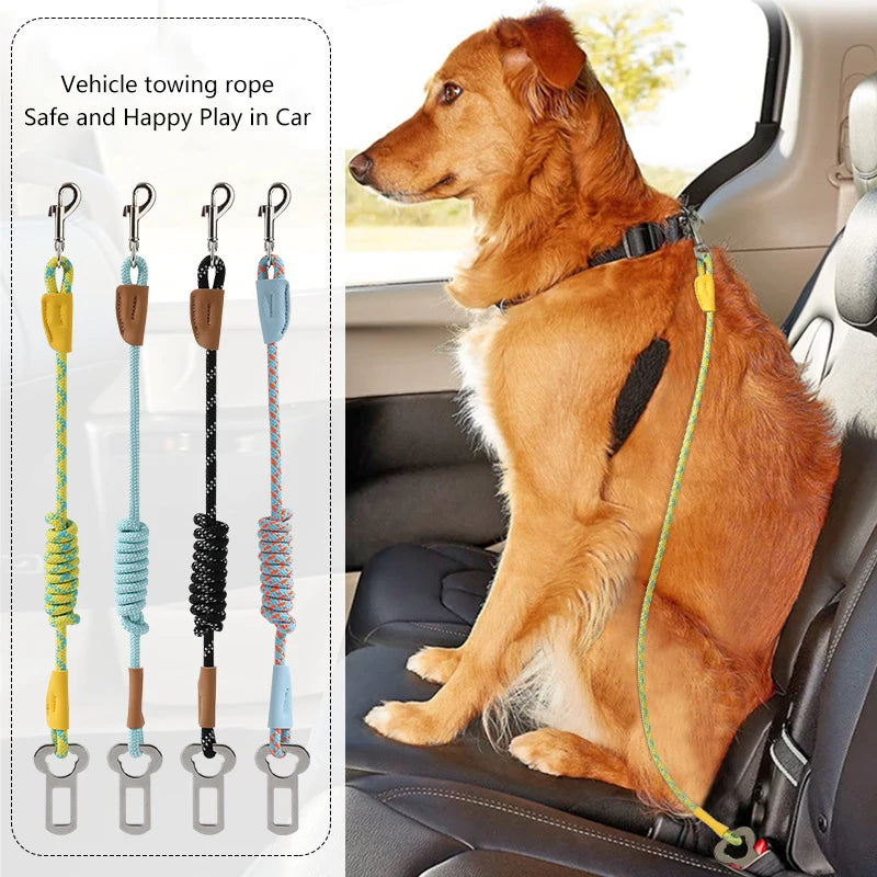 Adjustable Dog Car Seat Belt – Safety Harness for Pets