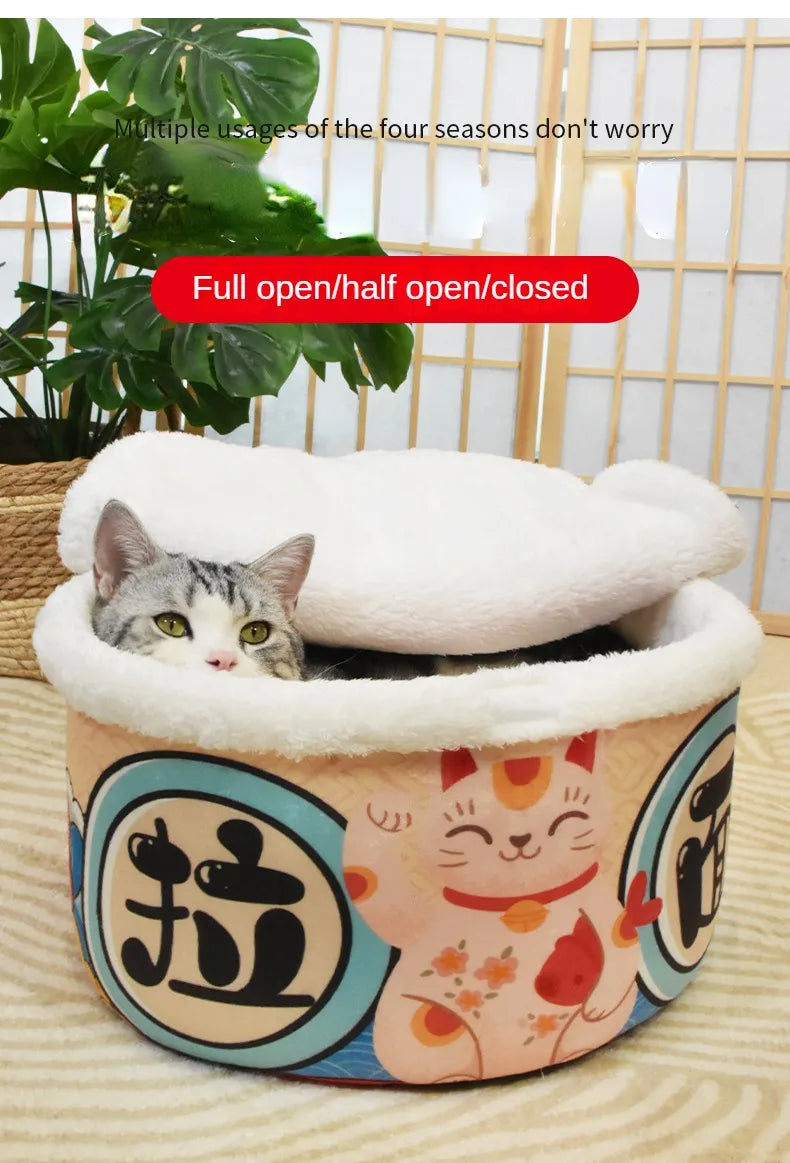 Instant Noodle Cat House - Cute and Comfortable Detachable Cat Sofa Bed, Soft Pet Nest