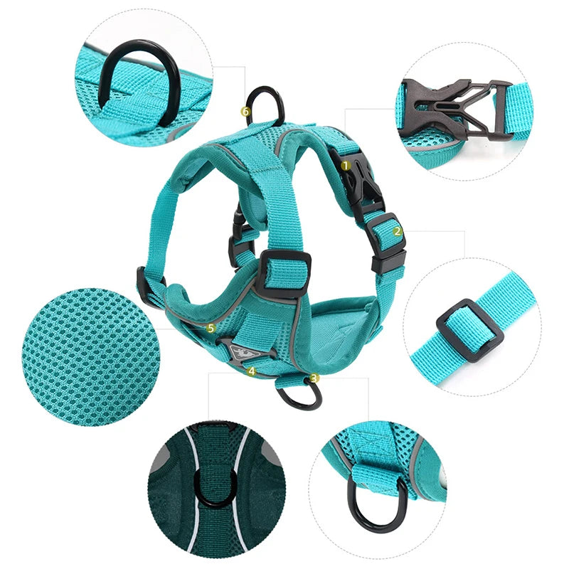 Harness Leash Set - Adjustable Reflective Vest for Small & Medium Dogs and Cats