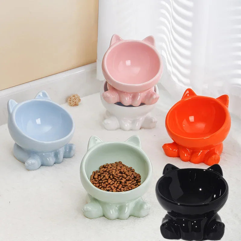 Ceramic Cat Bowl – Elevated Design for Comfort