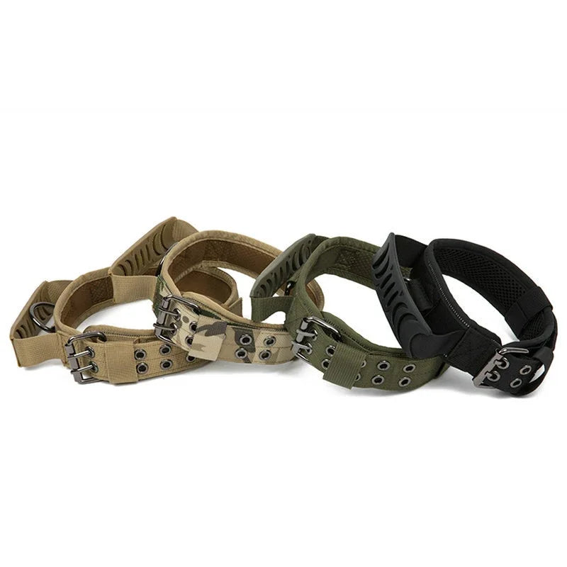 Tactical Dog Collar with Handle - Heavy Duty Nylon Military Collar for Large and Medium Breed Dogs