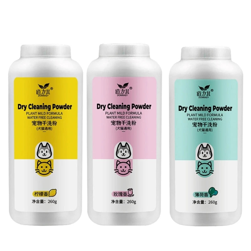 Dry Shampoo for Dogs Cats Easy Bath Pet Shampoo for Dry Skin Multi-Scents