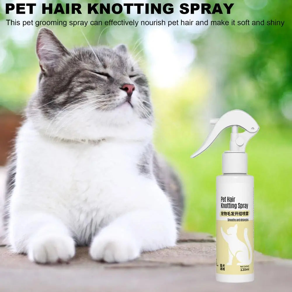 Anti-Static Pet Detangling Spray 120ml Leave-in Dematting Conditioner for Pet Grooming Free Brushing Mist Wash