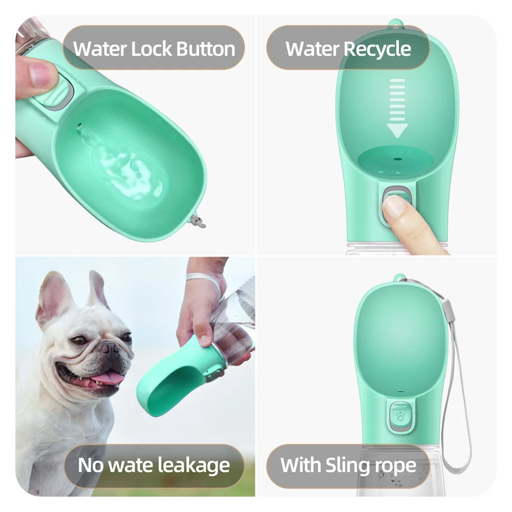 Portable Dog Water Bottle for Small Large Breeds Leakproof Outdoor Walking Drinking Bowls Ideal for Chihuahua French Bulldog