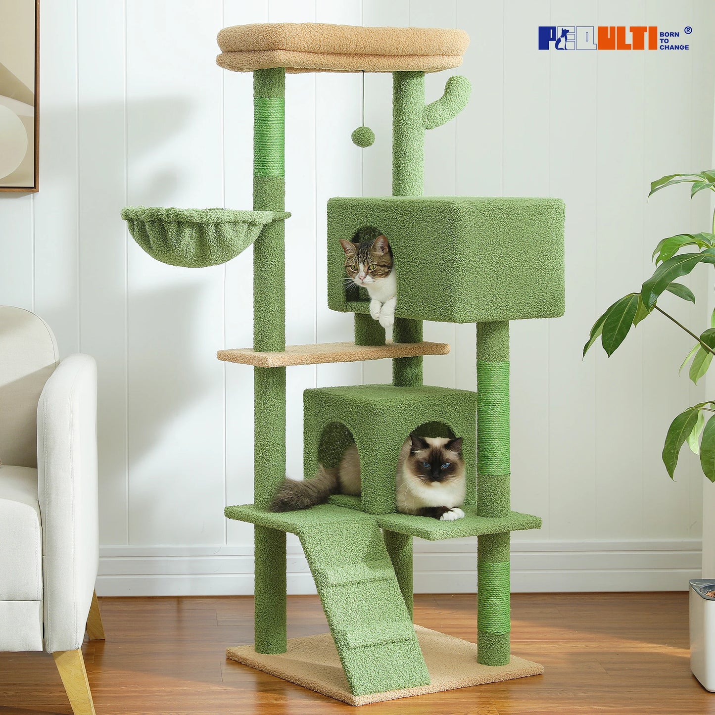 Cat Multi-Level Luxury Cat Tree Tower – 5-Layer Cat Condo with Scratching Posts