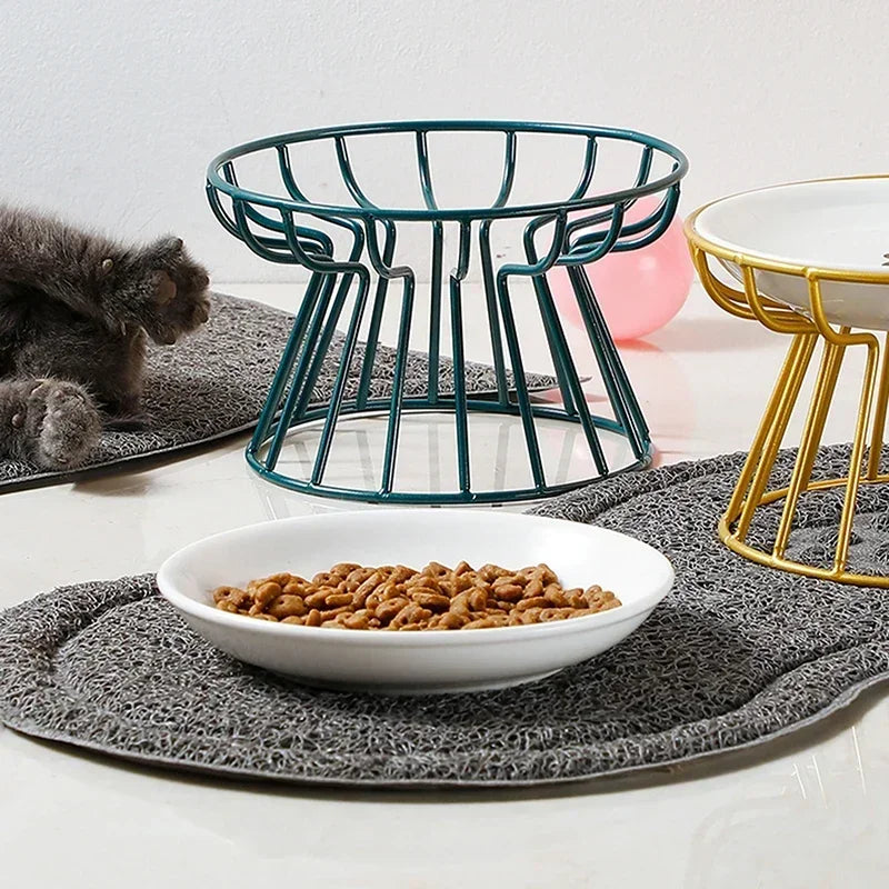 Elevated Cat Lift Bowl with Metal Stand – Pet Food and Snack Feeder for Kittens and Puppies Dog Supplies Accessories