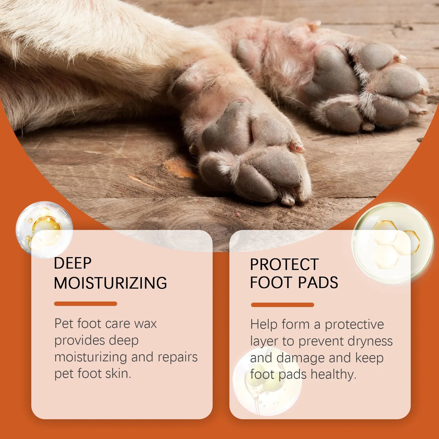 50g Pet Foot Care Soother Cream – Paw Protector Wax for Cats and Dogs Moisturizes and Repairs Dry Foot Pads Available in 1/2/5 Pcs Sets