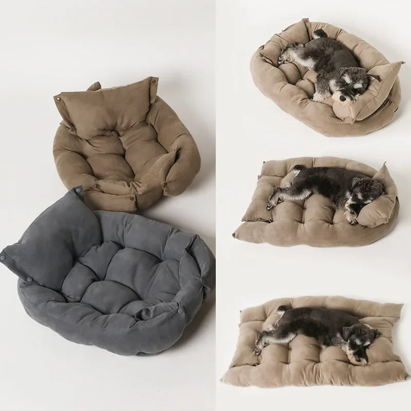 Multi-Functional Folding Pet Sofa – Deformable Kennel Mat & Dog Bed House