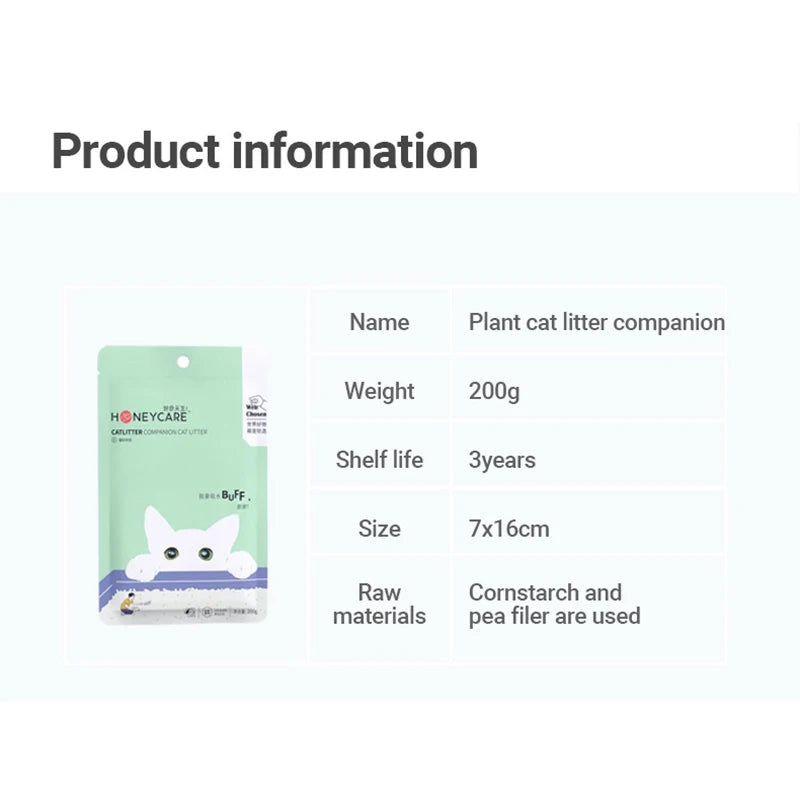 Degradable Natural Tofu Cat Litter – 200g Plant-Based, Deodorizing Cat Litter Eco-Friendly Cleaning Supplies for Pet Shops