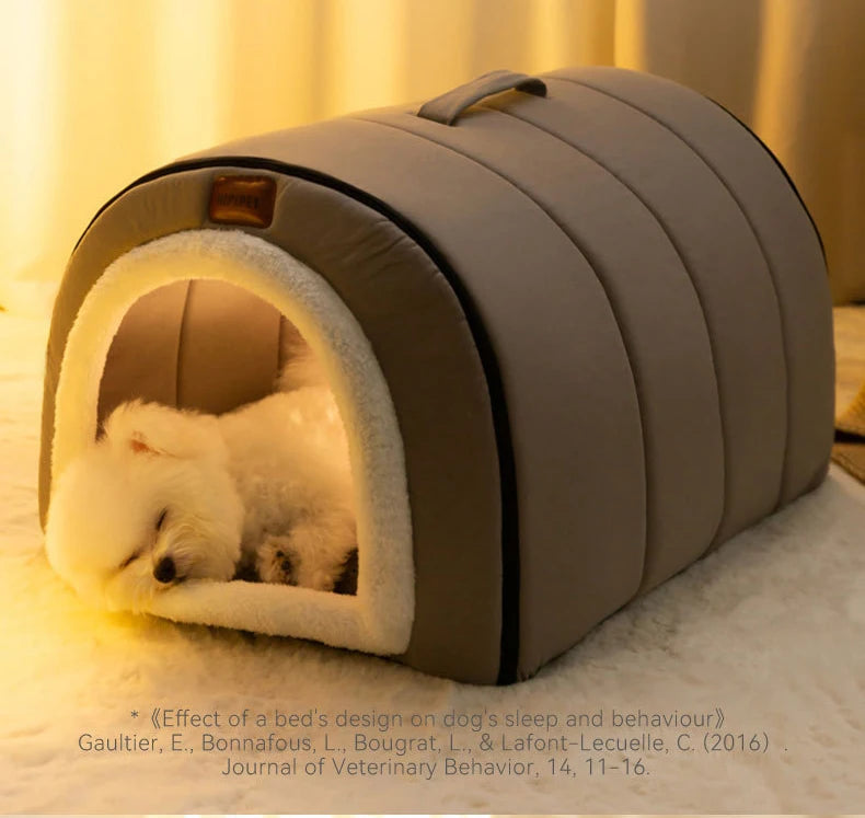 Winter Self-Warming Pet Bed – Cozy Tent Cave for Small & Medium Dogs & Cats