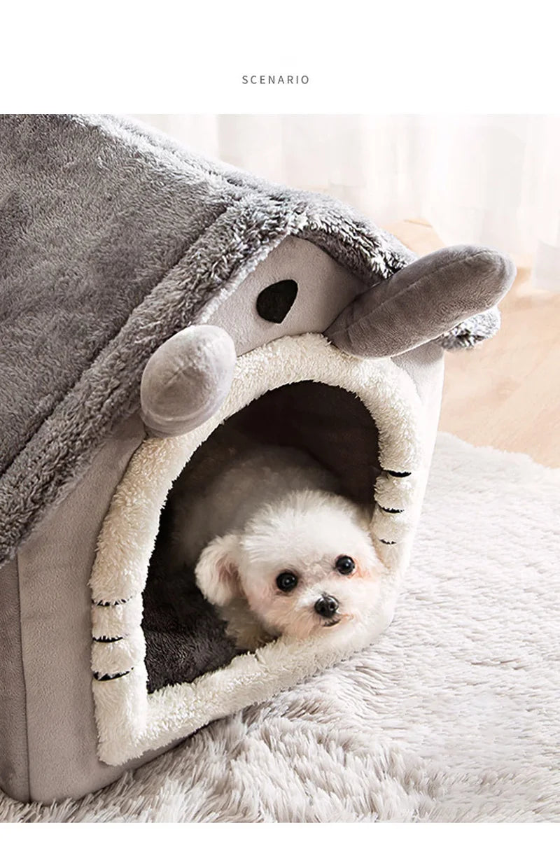 Cozy Cotton Pet Bed with Removable Cover - Fleece and High-Rebound Sponge Dog Sofa for Small to Large Dogs