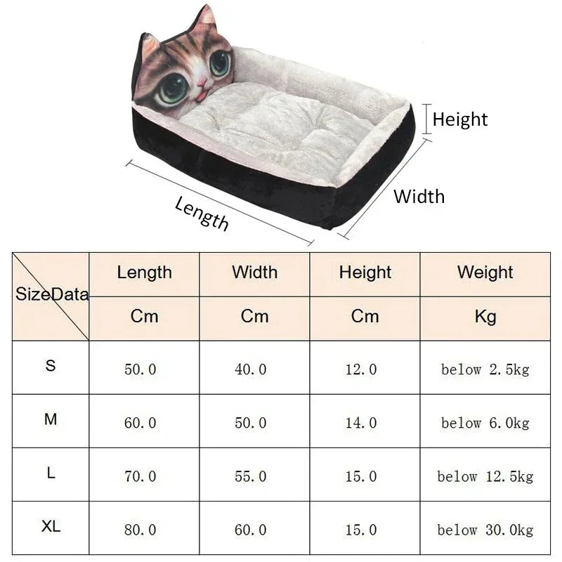 Animal Pattern Dog Bed - Breathable and Machine Washable Pet Sofa for Dogs and Cats