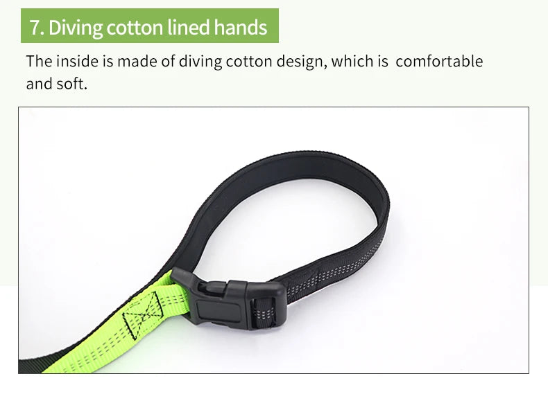 Adjustable Hands-Free Dog Leash with Waist Belt – Shock Absorbing & Reflective