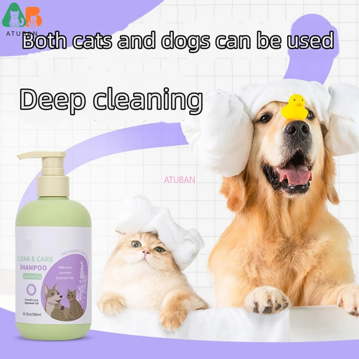 Hypoallergenic Pet Shampoo and Conditioner Probiotic Pet Shampoo for Smelly Dogs and Cats Royal Lavender Scented