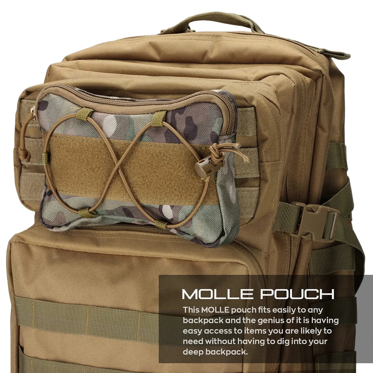 Tactical K9 Side Bag - Molle Pouch Attachment for Service Dog Harness