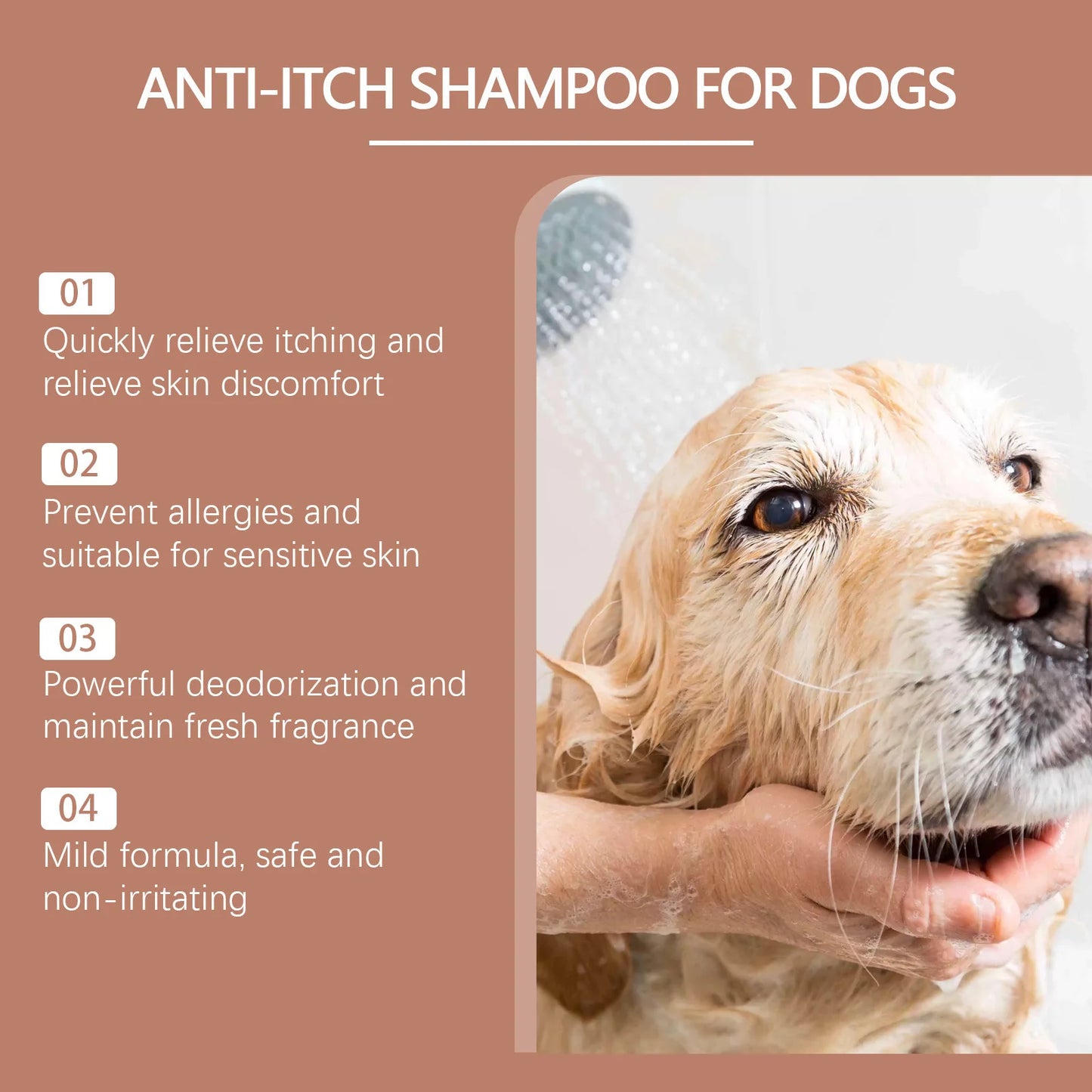 Pet Shampoo Conditioner Moisturizing for Sensitive Skin PH Balanced Anti Itching Flea Killer Dirt Mite Removal Cat Dog Cleaning Foam