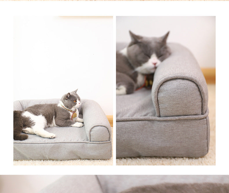 Linen Fabric Removable And Washable Pet Sofa Nest