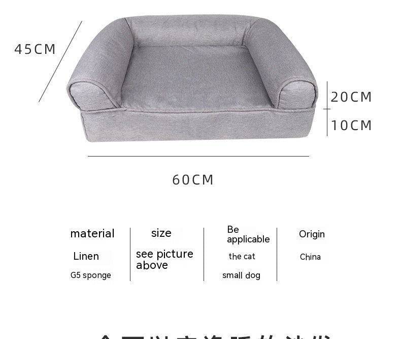 Linen Fabric Removable And Washable Pet Sofa Nest